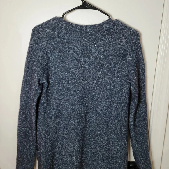 Theory Long Maxi Duster Cardigan Sweater | Size P | Navy Tweed - Picture 6 of 6